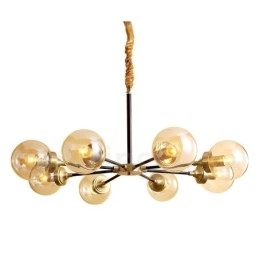 Designer Touch Decorative Pure Brass Luxurious Rustic Retro Vintage Brass Pendant Chandelier with Glass Shades