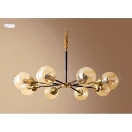 Designer Touch Decorative Pure Brass Luxurious Rustic Retro Vintage Brass Pendant Chandelier with Glass Shades
