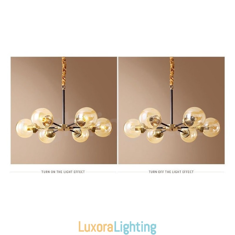 Designer Touch Decorative Pure Brass Luxurious Rustic Retro Vintage Brass Pendant Chandelier with Glass Shades