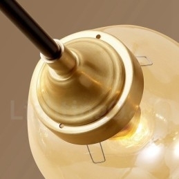 Designer Touch Decorative Pure Brass Luxurious Rustic Retro Vintage Brass Pendant Chandelier with Glass Shades