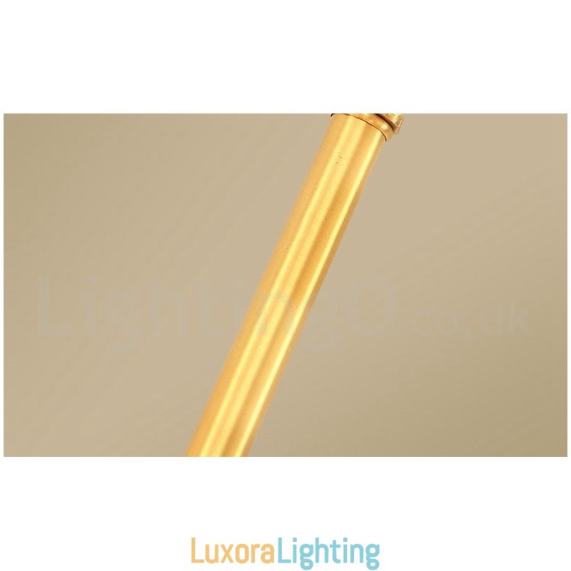 Designer Touch Decorative Pure Brass Simple Rustic Retro Vintage Brass Pendant Light with Fabric Shade