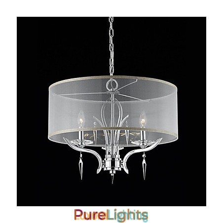 Designer Touch Decorative Crystal Modern Pendant with 3 Lights and Semitransparent Shade