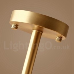 Designer Touch Decorative 4 Light Pure Brass Modern Contemporary Simple Rustic Retro Vintage Flush Mount Ceiling Light with Glass Shades