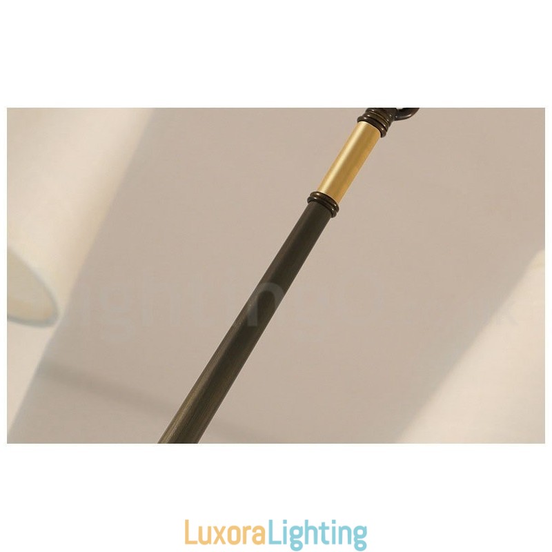 Designer Touch Decorative Pure Brass Large Luxurious Rustic Retro Vintage Brass Pendant Chandelier with Fabric Shades