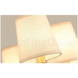 Designer Touch Decorative Pure Brass Large Luxurious Rustic Retro Vintage Brass Pendant Chandelier with Fabric Shades