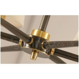 Designer Touch Decorative Pure Brass Large Luxurious Rustic Retro Vintage Brass Pendant Chandelier with Fabric Shades