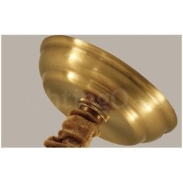 Designer Touch Decorative Pure Brass Large Luxurious Rustic Retro Vintage Brass Pendant Chandelier with Fabric Shades