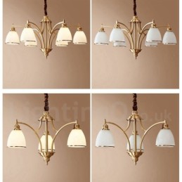 Designer Touch Decorative Pure Brass Large Luxurious Rustic Retro Vintage Brass Pendant Chandelier with Glass Shades