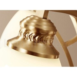 Designer Touch Decorative Pure Brass Large Luxurious Rustic Retro Vintage Brass Pendant Chandelier with Glass Shades