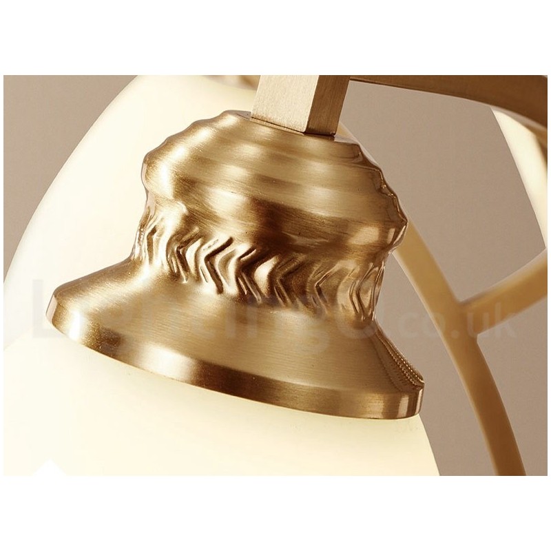 Designer Touch Decorative Pure Brass Large Luxurious Rustic Retro Vintage Brass Pendant Chandelier with Glass Shades