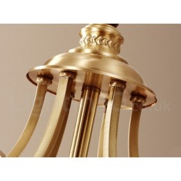 Designer Touch Decorative Pure Brass Large Luxurious Rustic Retro Vintage Brass Pendant Chandelier with Glass Shades