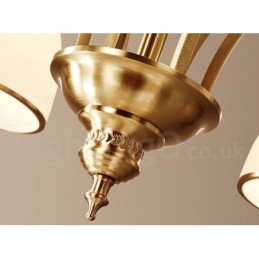 Designer Touch Decorative Pure Brass Large Luxurious Rustic Retro Vintage Brass Pendant Chandelier with Glass Shades