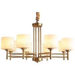 Designer Touch Decorative Pure Brass Large Luxurious Rustic Retro Vintage Brass Pendant Chandelier with Glass Shades