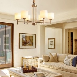 Designer Touch Decorative Pure Brass Large Luxurious Rustic Retro Vintage Brass Pendant Chandelier with Glass Shades