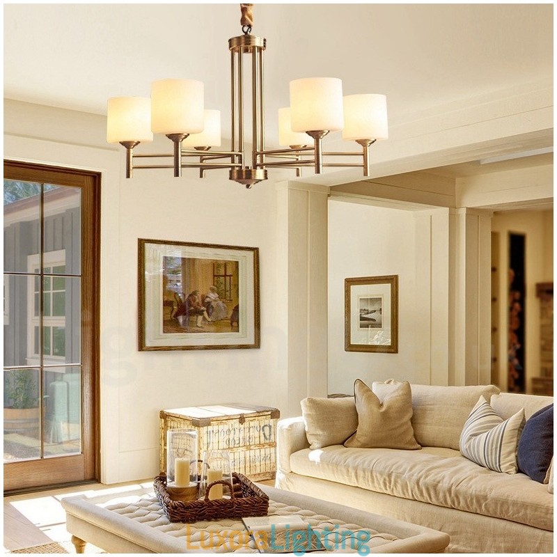 Designer Touch Decorative Pure Brass Large Luxurious Rustic Retro Vintage Brass Pendant Chandelier with Glass Shades