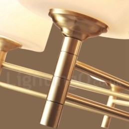 Designer Touch Decorative Pure Brass Large Luxurious Rustic Retro Vintage Brass Pendant Chandelier with Glass Shades