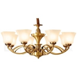 Designer Touch Decorative Pure Brass Large Luxurious Rustic Retro Vintage Brass Pendant Chandelier with Glass Shades