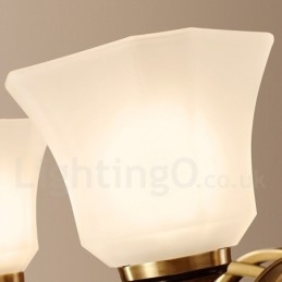 Designer Touch Decorative Pure Brass Large Luxurious Rustic Retro Vintage Brass Pendant Chandelier with Glass Shades