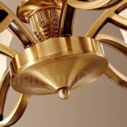 Designer Touch Decorative Pure Brass Large Luxurious Rustic Retro Vintage Brass Pendant Chandelier with Glass Shades