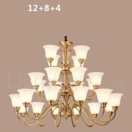 Designer Touch Decorative Pure Brass Large Luxurious Rustic Retro Vintage Solid Brass Pendant Chandelier with Glass Shades