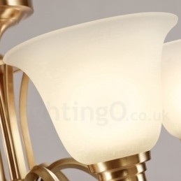 Designer Touch Decorative Pure Brass Large Luxurious Rustic Retro Vintage Solid Brass Pendant Chandelier with Glass Shades