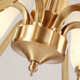 Designer Touch Decorative Pure Brass Large Luxurious Rustic Retro Vintage Solid Brass Pendant Chandelier with Glass Shades