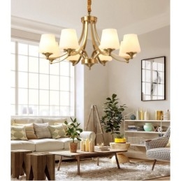 Designer Touch Decorative Pure Brass Large Luxurious Rustic Retro Vintage Brass Pendant Chandelier with Glass Shades