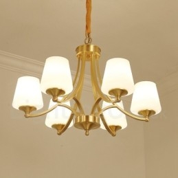 Designer Touch Decorative Pure Brass Large Luxurious Rustic Retro Vintage Brass Pendant Chandelier with Glass Shades