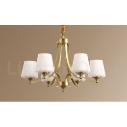 Designer Touch Decorative Pure Brass Large Luxurious Rustic Retro Vintage Brass Pendant Chandelier with Glass Shades