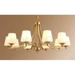 Designer Touch Decorative Pure Brass Large Luxurious Rustic Retro Vintage Brass Pendant Chandelier with Glass Shades