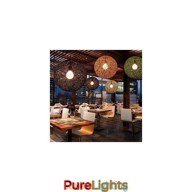 Designer Touch Decorative Country Simple Modern lamp Pastoral Rattan Lamp Hemp Ball Chandelier