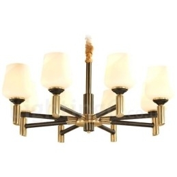 Designer Touch Decorative Pure Brass Large Luxurious Rustic Retro Vintage Brass Pendant Chandelier with Glass Shades