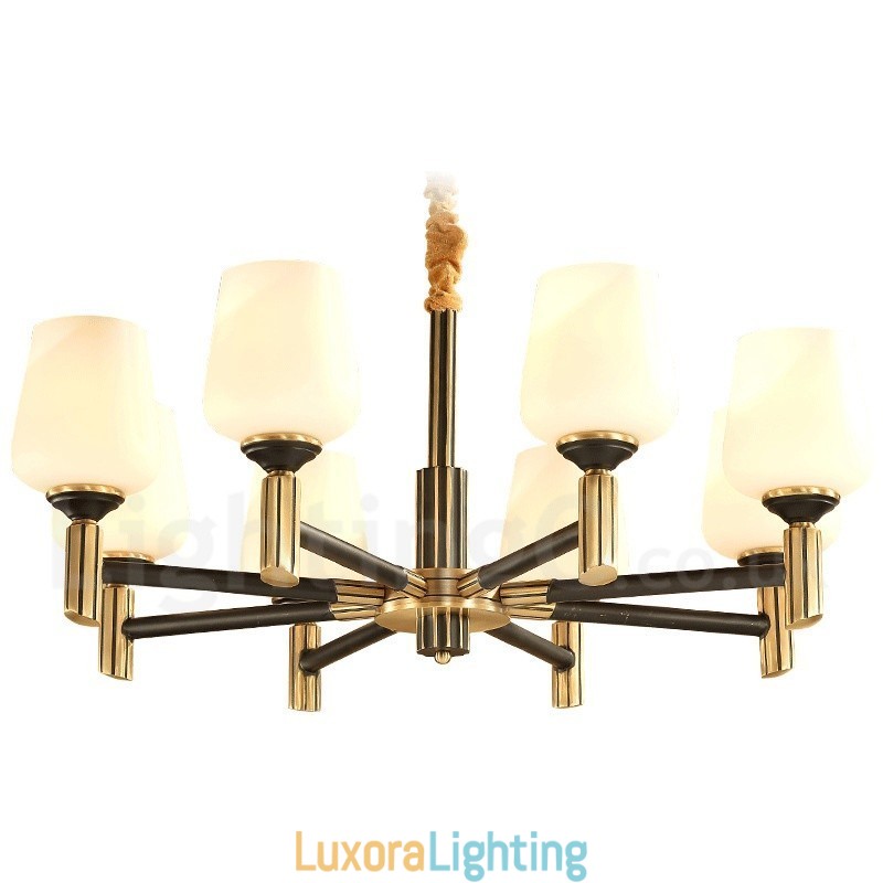 Designer Touch Decorative Pure Brass Large Luxurious Rustic Retro Vintage Brass Pendant Chandelier with Glass Shades