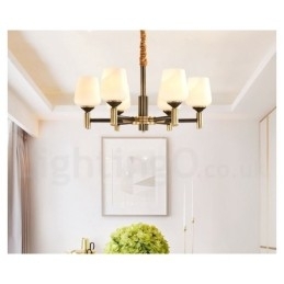 Designer Touch Decorative Pure Brass Large Luxurious Rustic Retro Vintage Brass Pendant Chandelier with Glass Shades