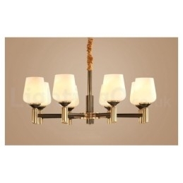 Designer Touch Decorative Pure Brass Large Luxurious Rustic Retro Vintage Brass Pendant Chandelier with Glass Shades