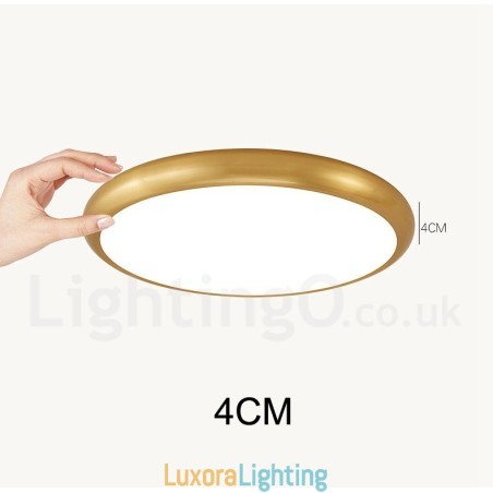 Designer Touch Decorative Ultra Thin Dimmable Modern Contemporary Nordic Style Flush Mount Brass Ceiling Lights with Acrylic Shade Also Can Be Used As Wall Light