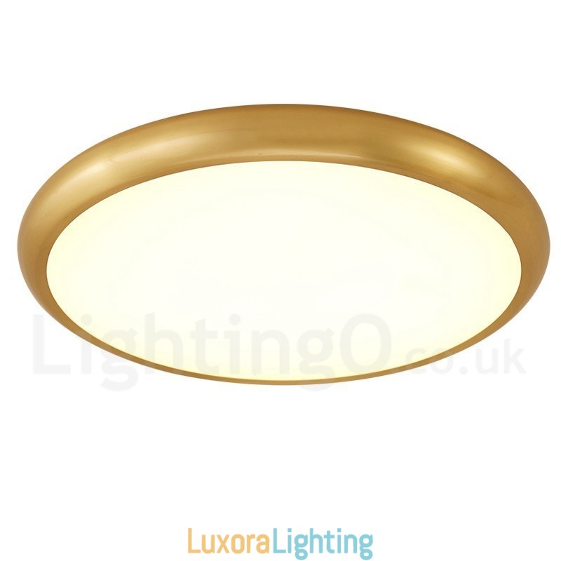 Designer Touch Decorative Ultra Thin Dimmable Modern Contemporary Nordic Style Flush Mount Brass Ceiling Lights with Acrylic Shade Also Can Be Used As Wall Light