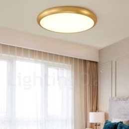 Designer Touch Decorative Ultra Thin Dimmable Modern Contemporary Nordic Style Flush Mount Brass Ceiling Lights with Acrylic Shade Also Can Be Used As Wall Light