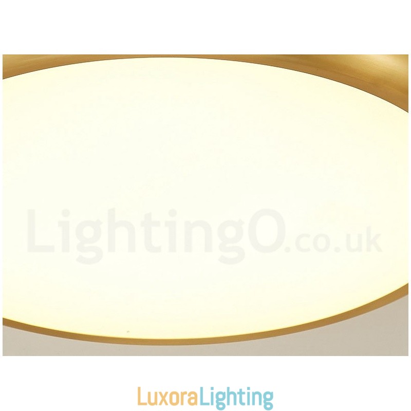 Designer Touch Decorative Ultra Thin Dimmable Modern Contemporary Nordic Style Flush Mount Brass Ceiling Lights with Acrylic Shade Also Can Be Used As Wall Light