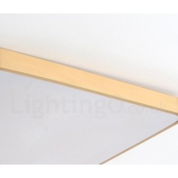 Designer Touch Decorative Ultra Thin Square Dimmable Modern Contemporary Nordic Style Flush Mount Brass Ceiling Lights with Acrylic Shade Also Can Be Used As Wall Light