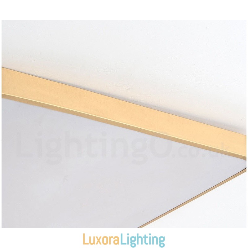 Designer Touch Decorative Ultra Thin Square Dimmable Modern Contemporary Nordic Style Flush Mount Brass Ceiling Lights with Acrylic Shade Also Can Be Used As Wall Light