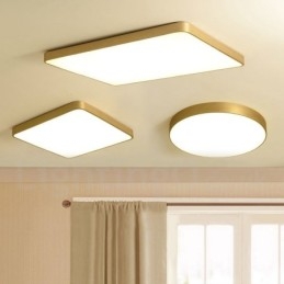 Designer Touch Decorative Ultra Thin 100% Brass Round Dimmable Modern Contemporary Nordic Style Flush Mount Brass Ceiling Lights with Acrylic Shade Also Can Be Used As Wall Light