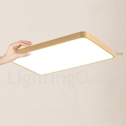Designer Touch Decorative Ultra Thin Rectangle Dimmable Modern Contemporary Nordic Style Flush Mount Brass Ceiling Lights with Acrylic Shade Also Can Be Used As Wall Light