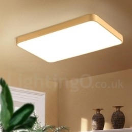 Designer Touch Decorative Ultra Thin Rectangle Dimmable Modern Contemporary Nordic Style Flush Mount Brass Ceiling Lights with Acrylic Shade Also Can Be Used As Wall Light