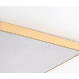 Designer Touch Decorative Ultra Thin Rectangle Dimmable Modern Contemporary Nordic Style Flush Mount Brass Ceiling Lights with Acrylic Shade Also Can Be Used As Wall Light