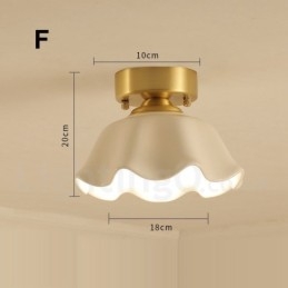 Designer Touch Decorative Pure Brass Rustic Lodge Nordic Style Flush Mount Ceiling Lights with Glass Shade