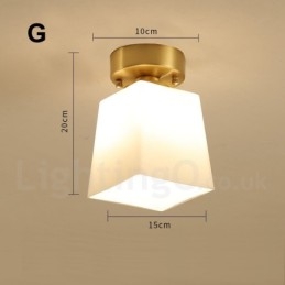 Designer Touch Decorative Pure Brass Rustic Lodge Nordic Style Flush Mount Ceiling Lights with Glass Shade