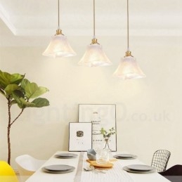 Designer Touch Decorative Pure Brass Rustic Lodge Nordic Style Pendant Light with Glass Shade