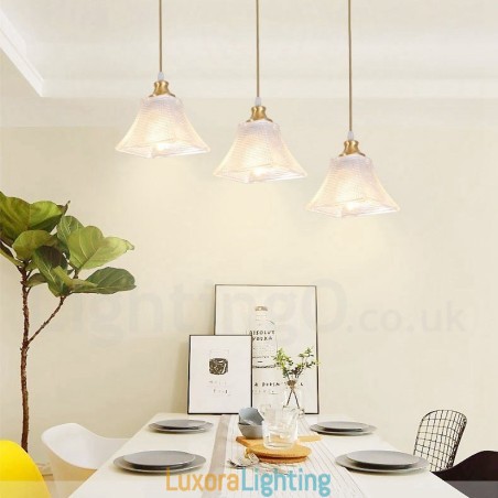 Designer Touch Decorative Pure Brass Rustic Lodge Nordic Style Pendant Light with Glass Shade