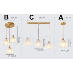 Designer Touch Decorative Pure Brass Rustic Lodge Nordic Style Pendant Light with Glass Shade